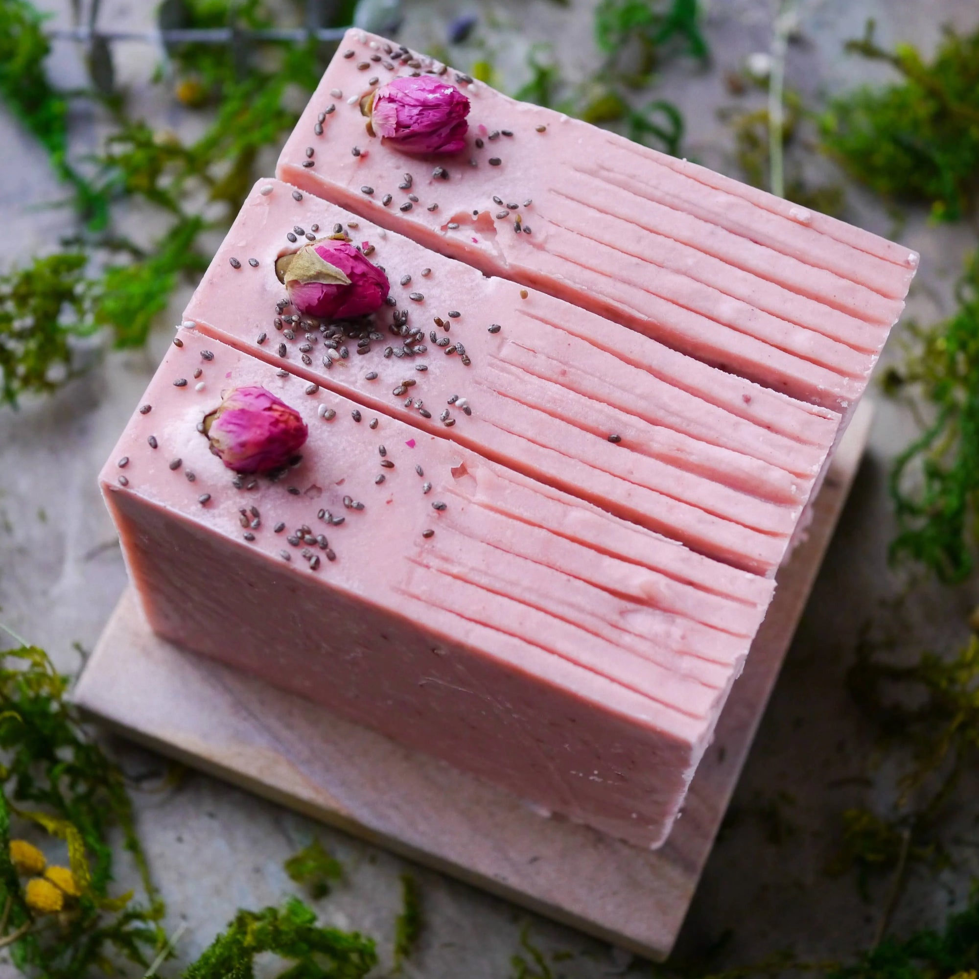 Pink Artisan Rose Petal Soap Bar