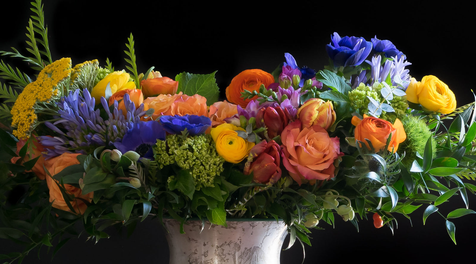 Colorful luxury boutique floral arrangement using the best premium flowers