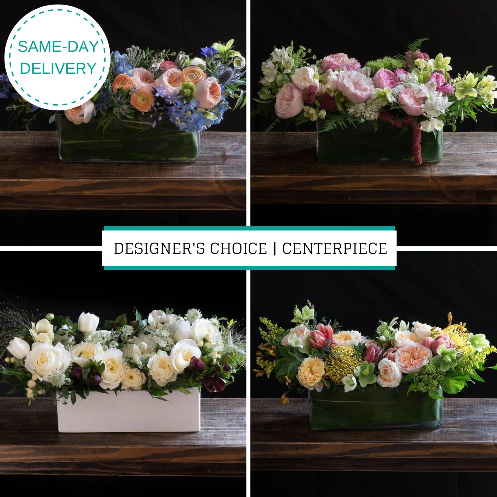 Boutique designer's choice set of 4 unique centerpieces using the best premium flowers