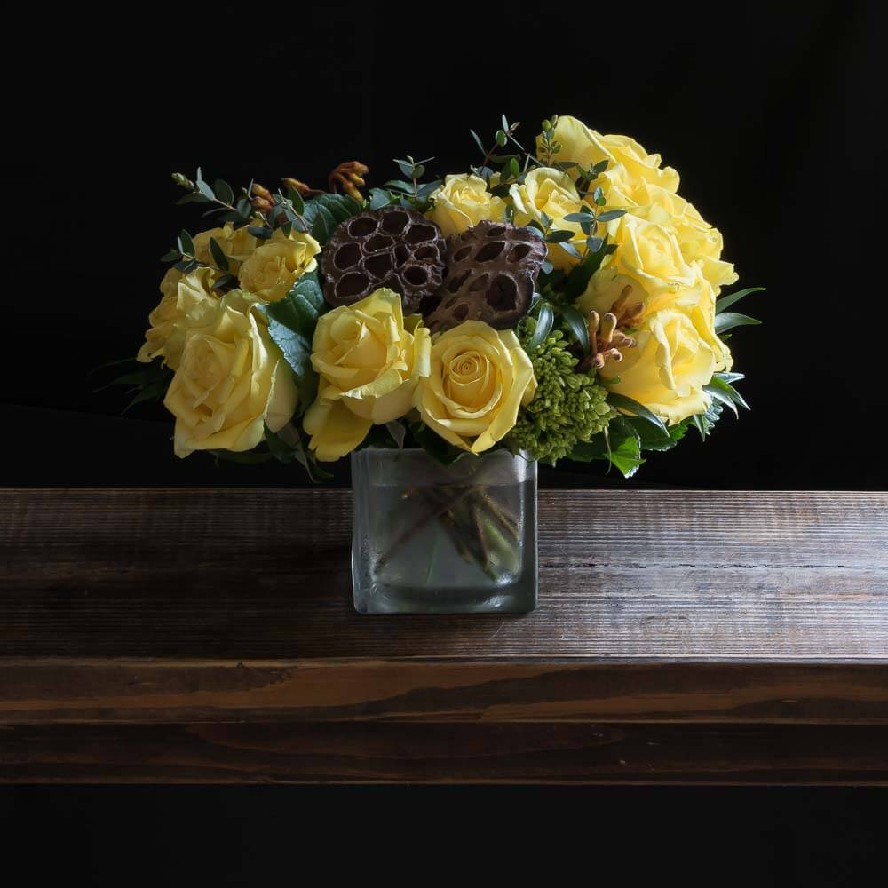 All yellow roses floral design