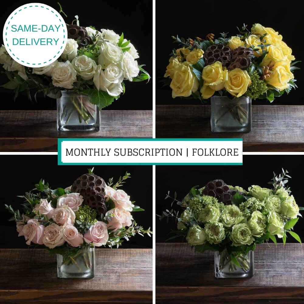 Monthly Flower Subscriptions designs, set of 4, using the best premium flowers cover photo