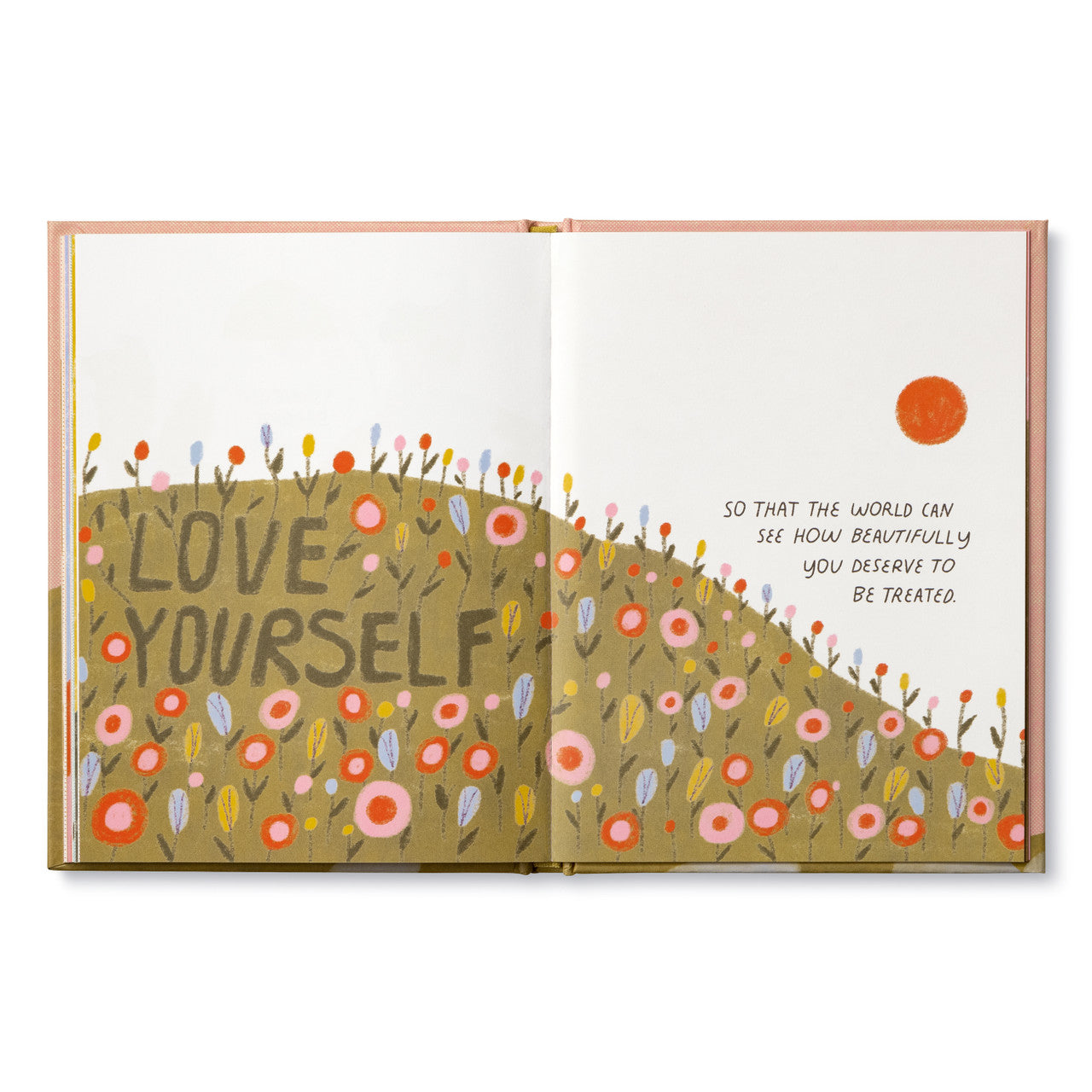 Love who you are book. Pink cover with flowers