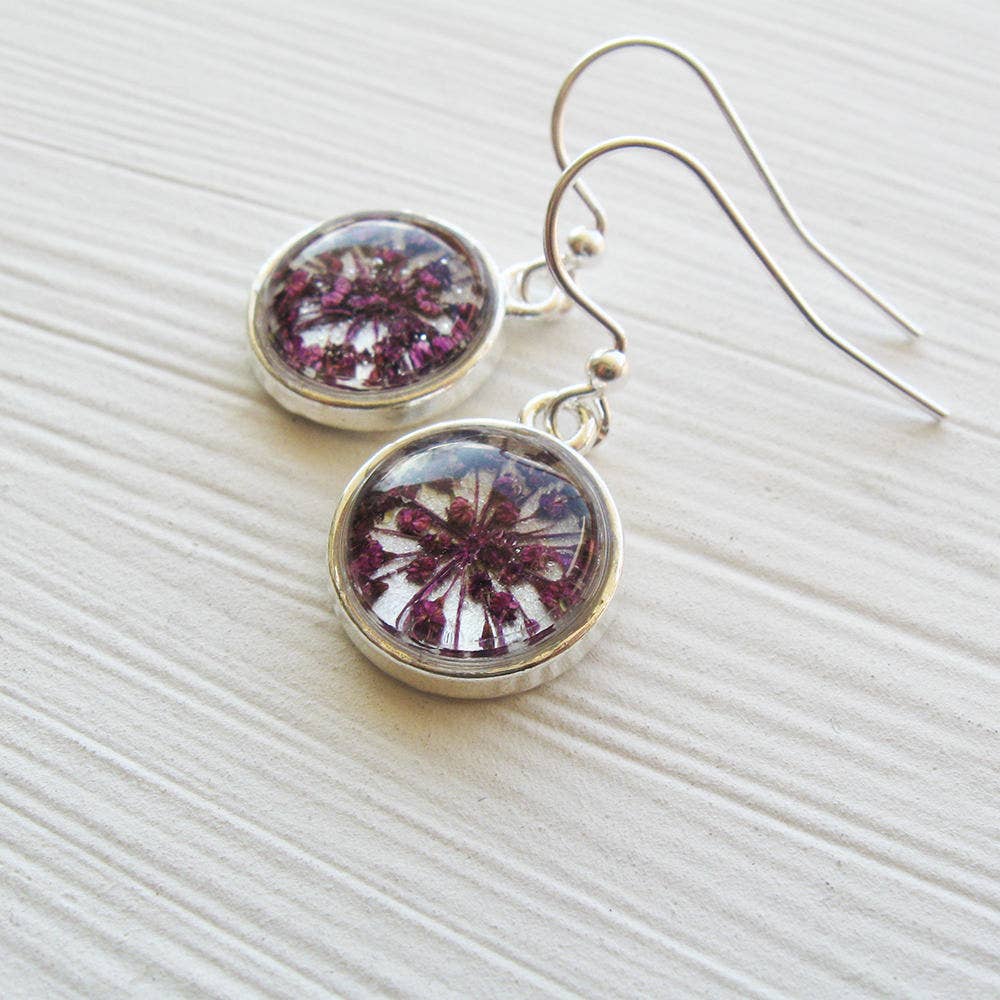 Earrings | Tiny Real Queen Annes Lace