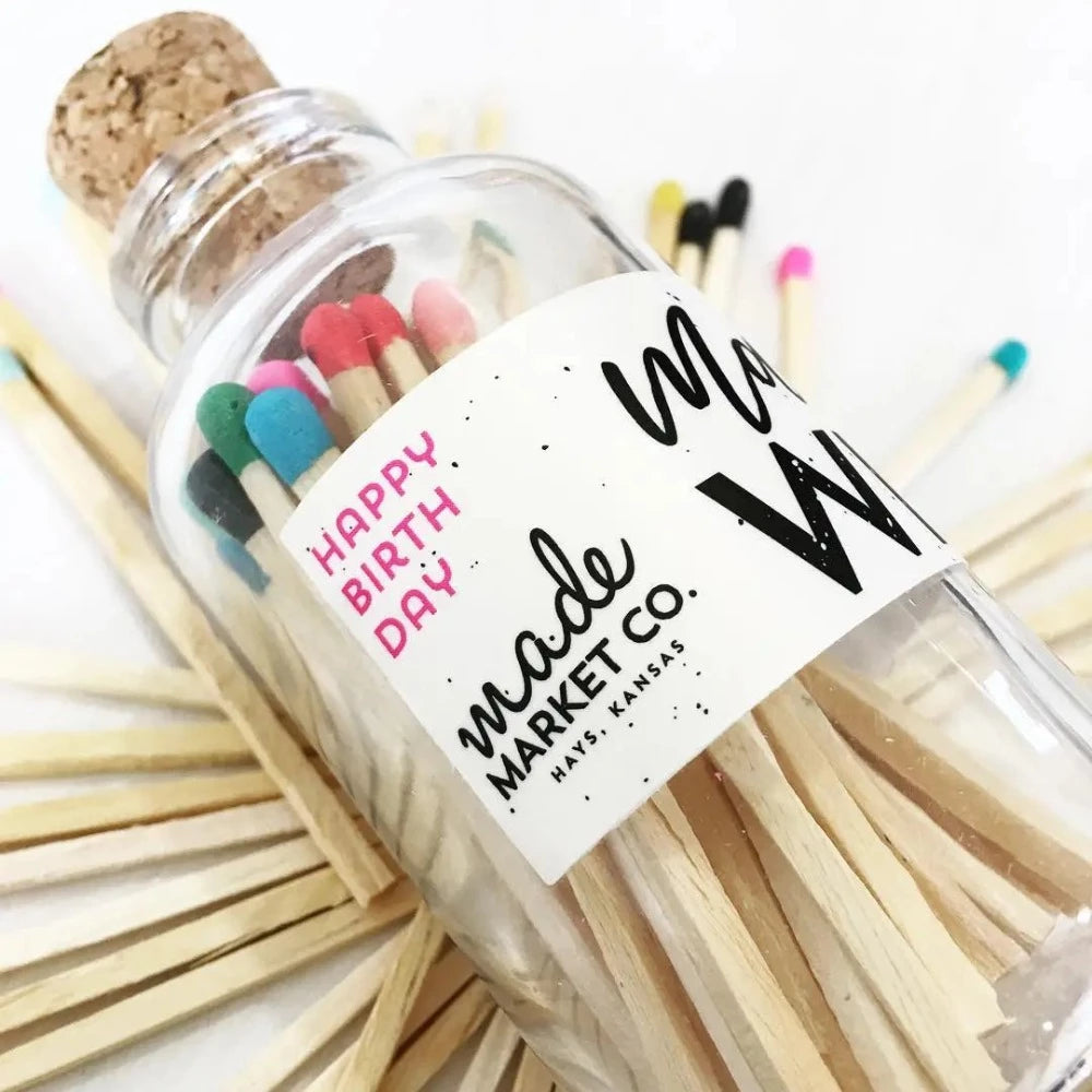 Colorful Apothecary Matches Bottle