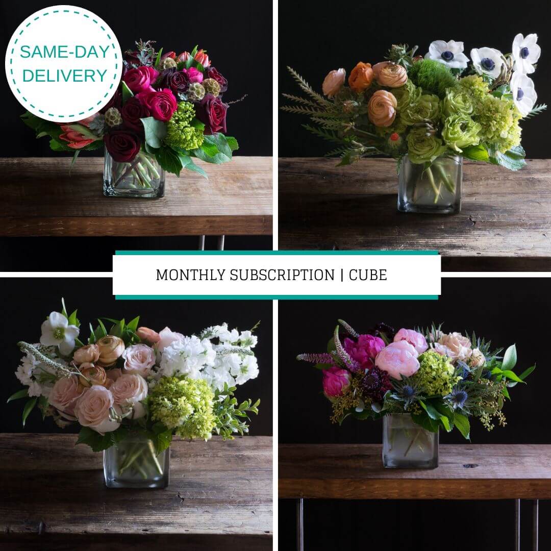 Monthly Flower Subscriptions designs, set of 4, using the best premium flowers cover photo